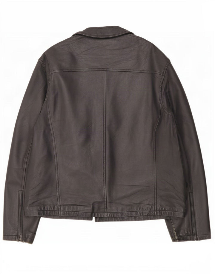 Jachetă de piele vintage pentru bărbați UK 44 2XL Negru