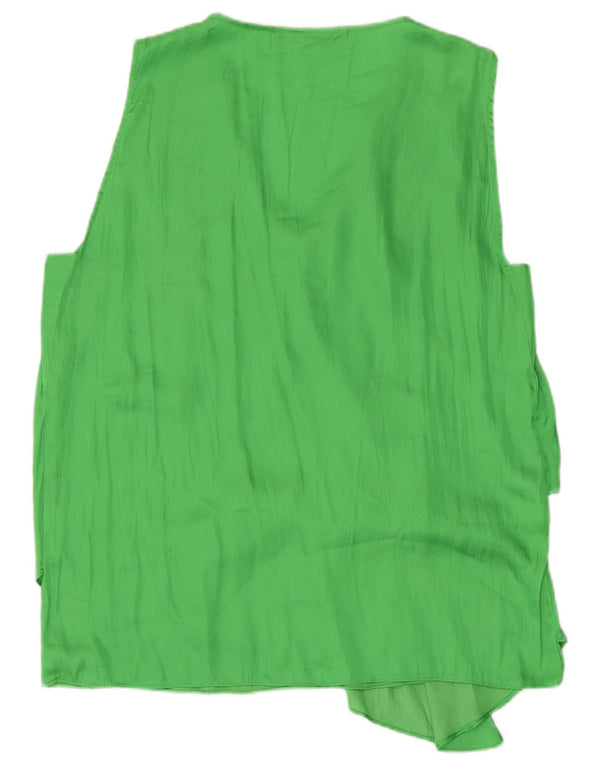 Bluză fără mâneci pentru femei Zara UK 18 XL Verde