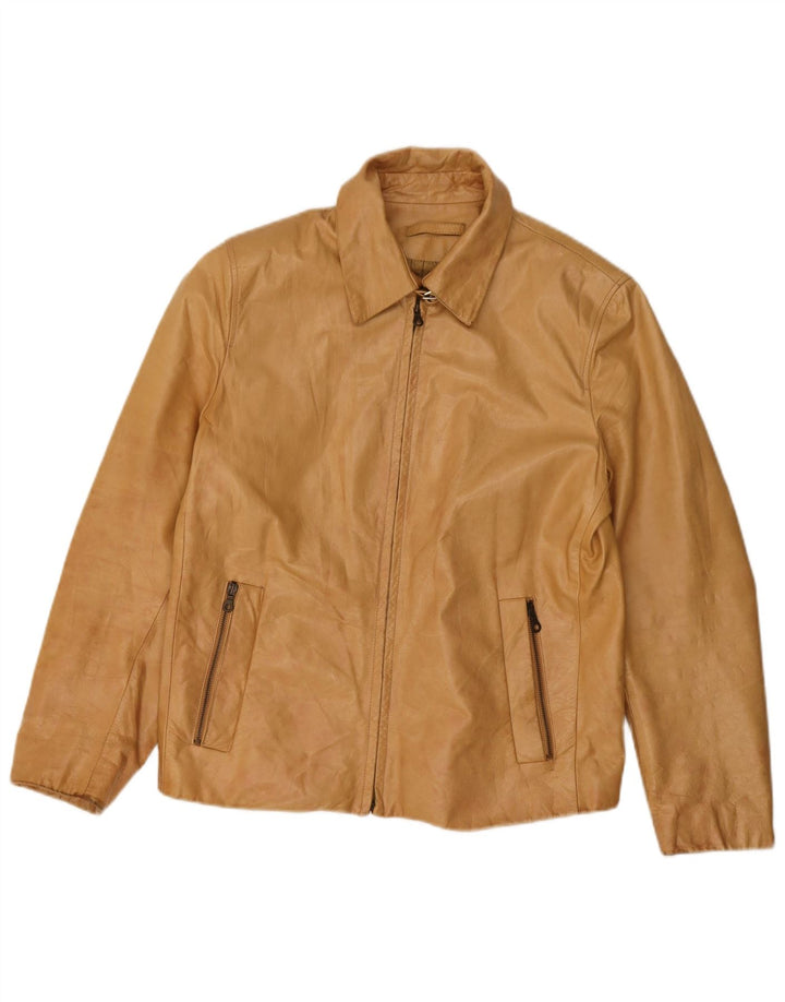 Geacă de piele vintage pentru femei IT 46 din piele mare bej