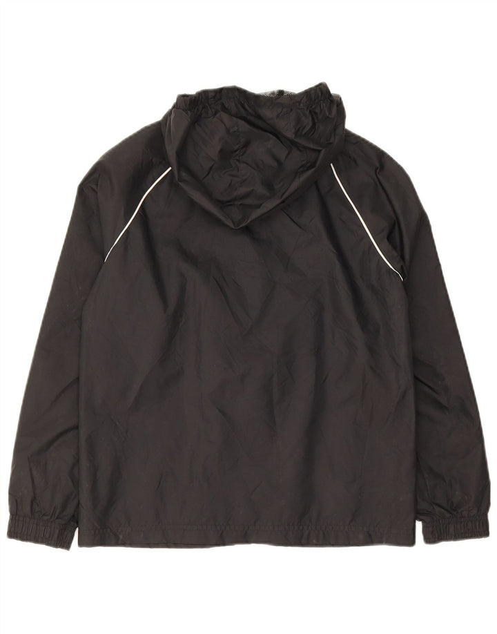 Jachetă de ploaie cu glugă Adidas pentru băieți 9-10 ani, nailon negru