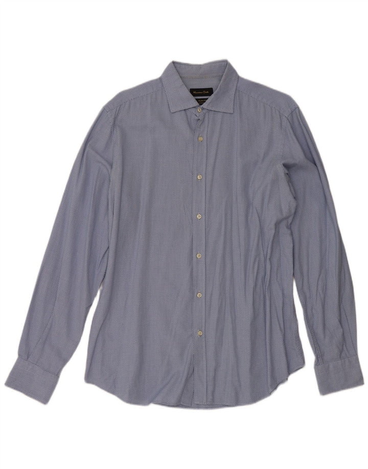 Cămașă Slim Fit Massimo Dutti pentru bărbați, mare, albastră, geometrică