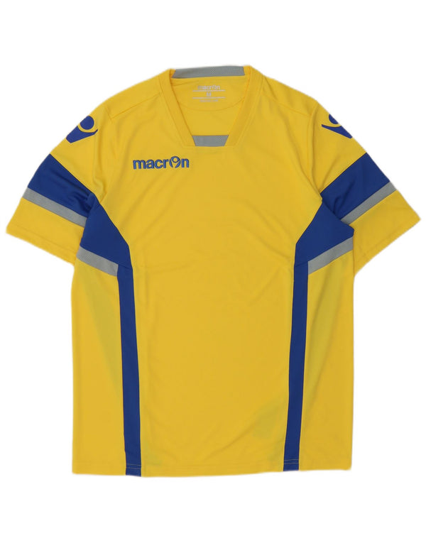 Macron Mens Graphic T-Shirt Top Medium Yellow Colourblock Polyester