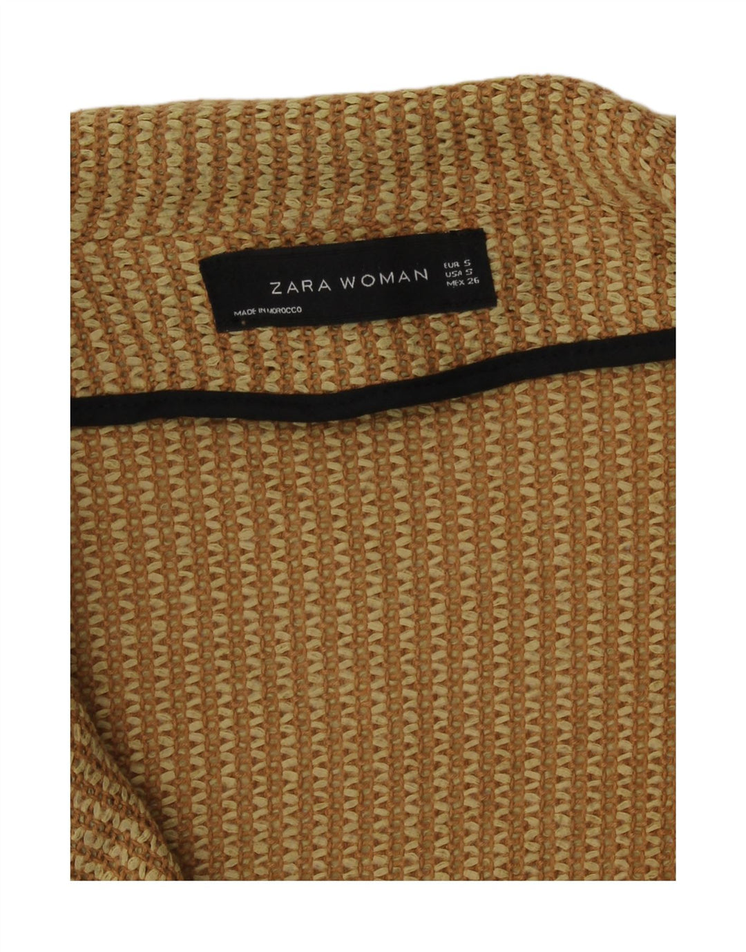 Palton dublu tricot pentru femei Zara UK 10 Bumbac galben mic