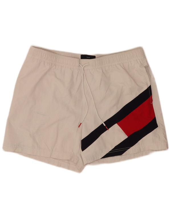 Pantaloni scurți de înot obișnuiți pentru bărbați Tommy Hilfiger, XL, alb, bloc de culoare