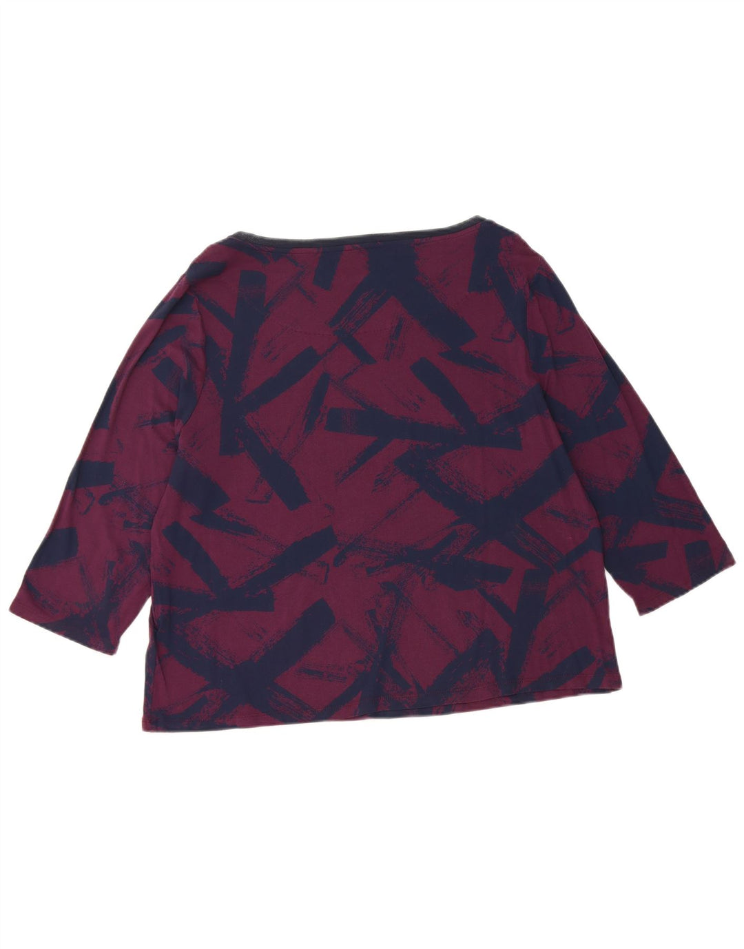 MARKS & SPENCER Top pentru femei cu mâneci 3/4 UK 18 XL Viscoză geometrică violet