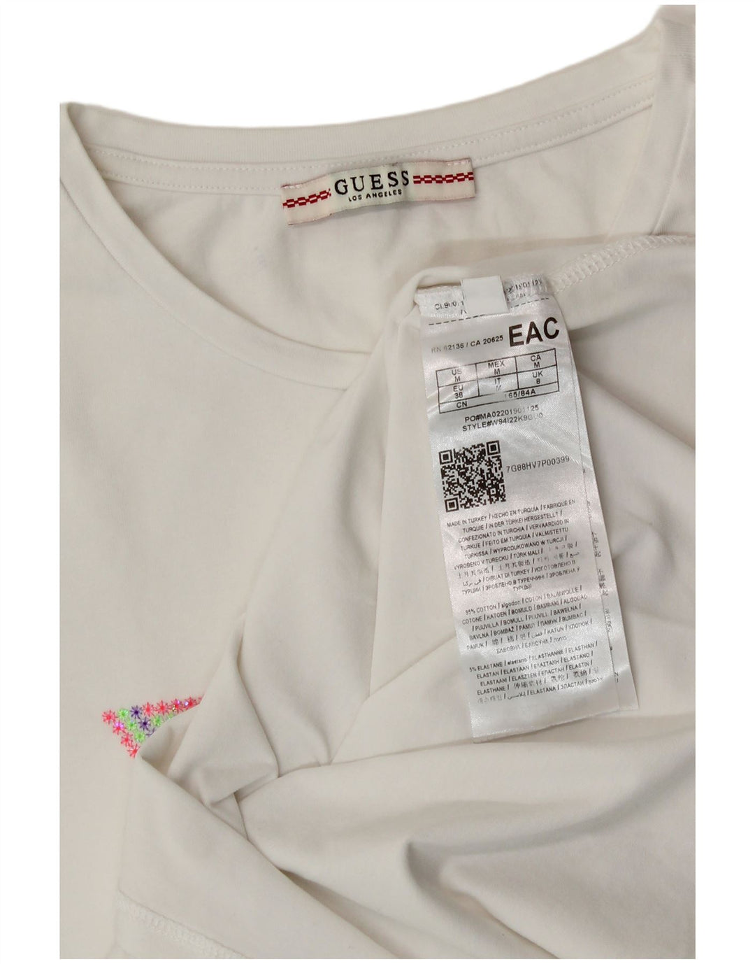 Tricou grafic Guess pentru femei Top UK 12 Medium White Bumbac