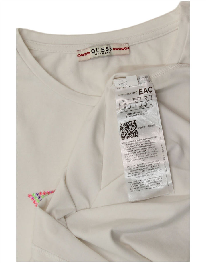 Tricou grafic Guess pentru femei Top UK 12 Medium White Bumbac