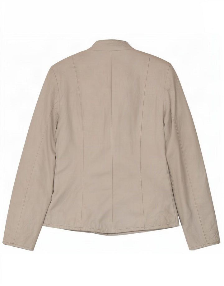 Jachetă de piele vintage pentru femei UK 8 Small White