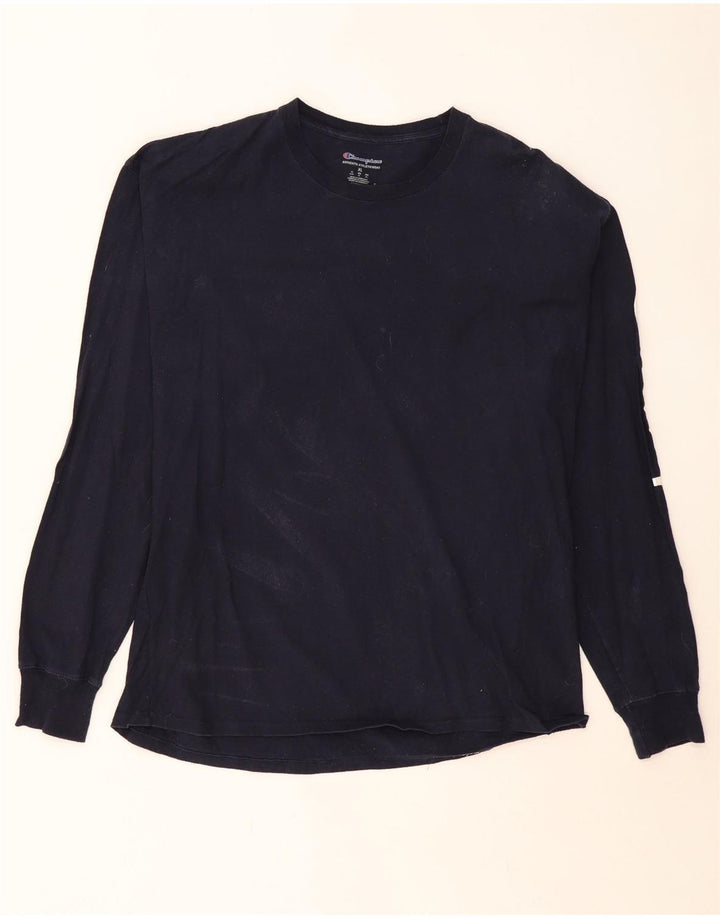 Top cu grafică pentru bărbați CHAMPION cu mânecă lungă XL bleumarin