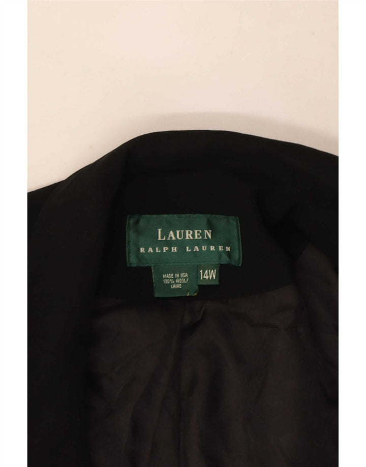 Jachetă pentru femei Ralph Lauren, cu 2 nasturi, lână neagră US 14 XL