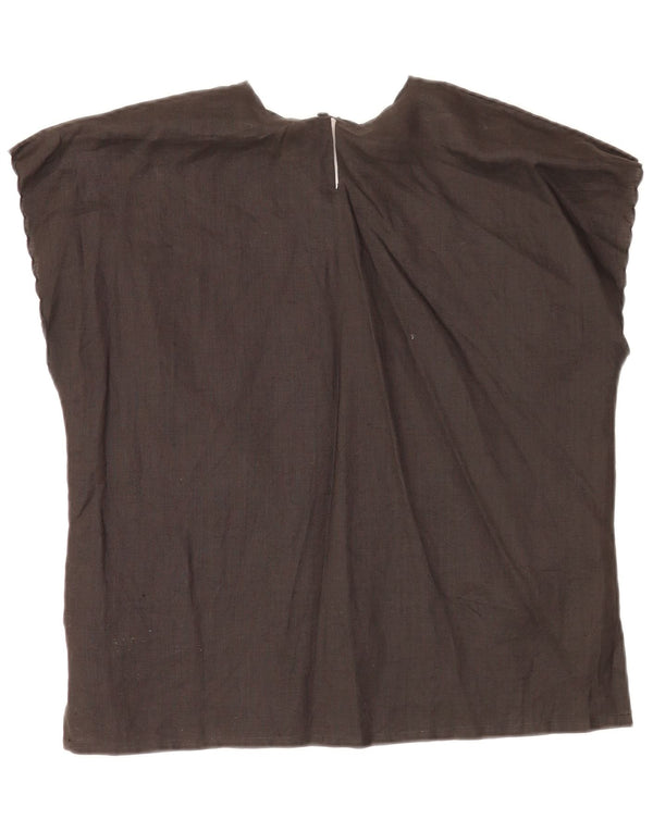 Umberto Severi Bluză Femei Top UK 14 Medium Black Floral Linen