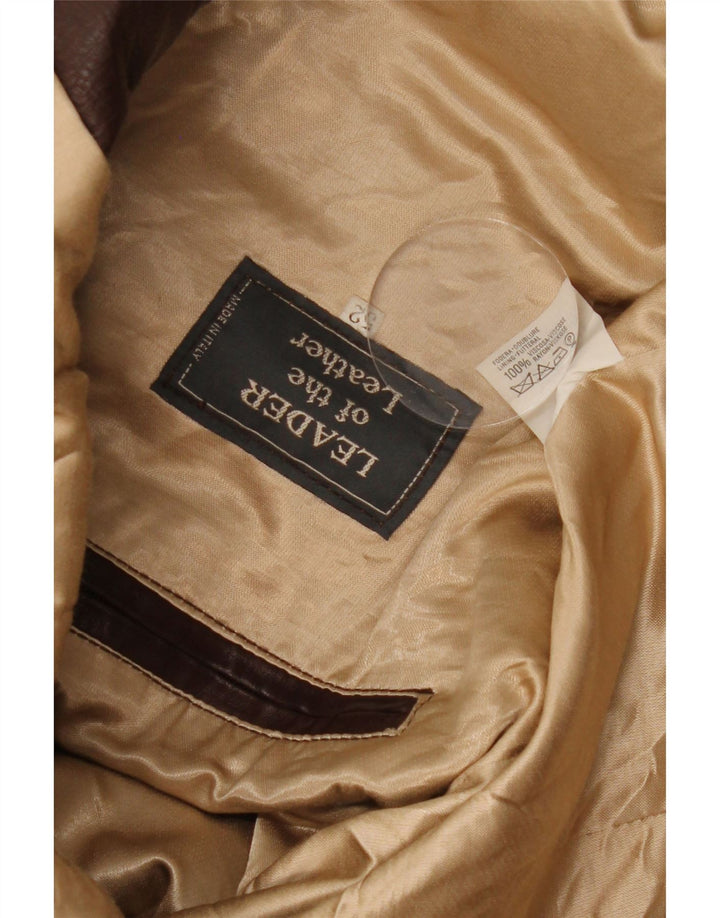 VINTAGE Mens Leather Jacket IT 52 XL Brown Leather Vintage Vintage and Second-Hand Vintage from Messina Hembry 