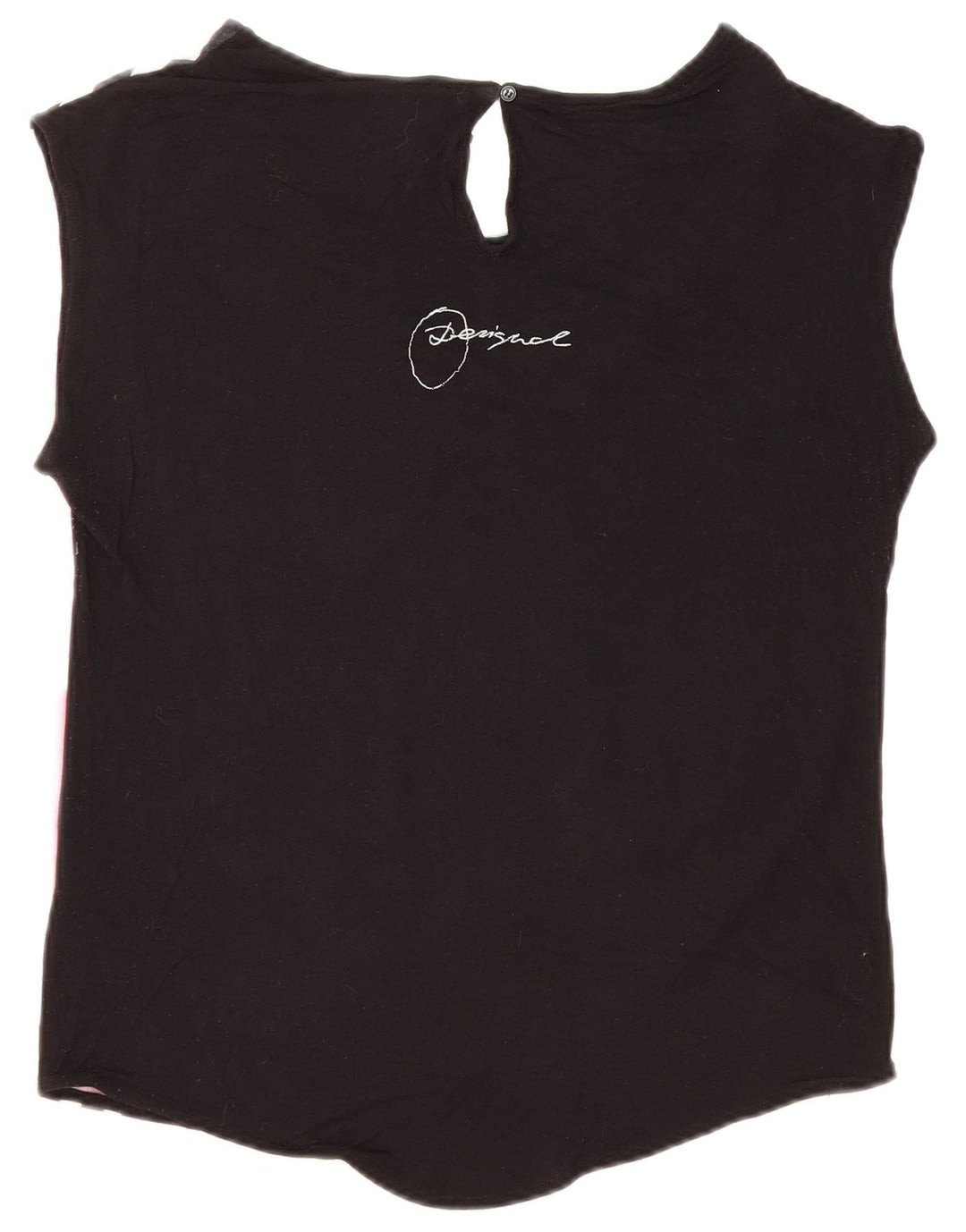 Tricou grafic supradimensionat pentru femei Desigual Top UK 10 Small Black Viscose