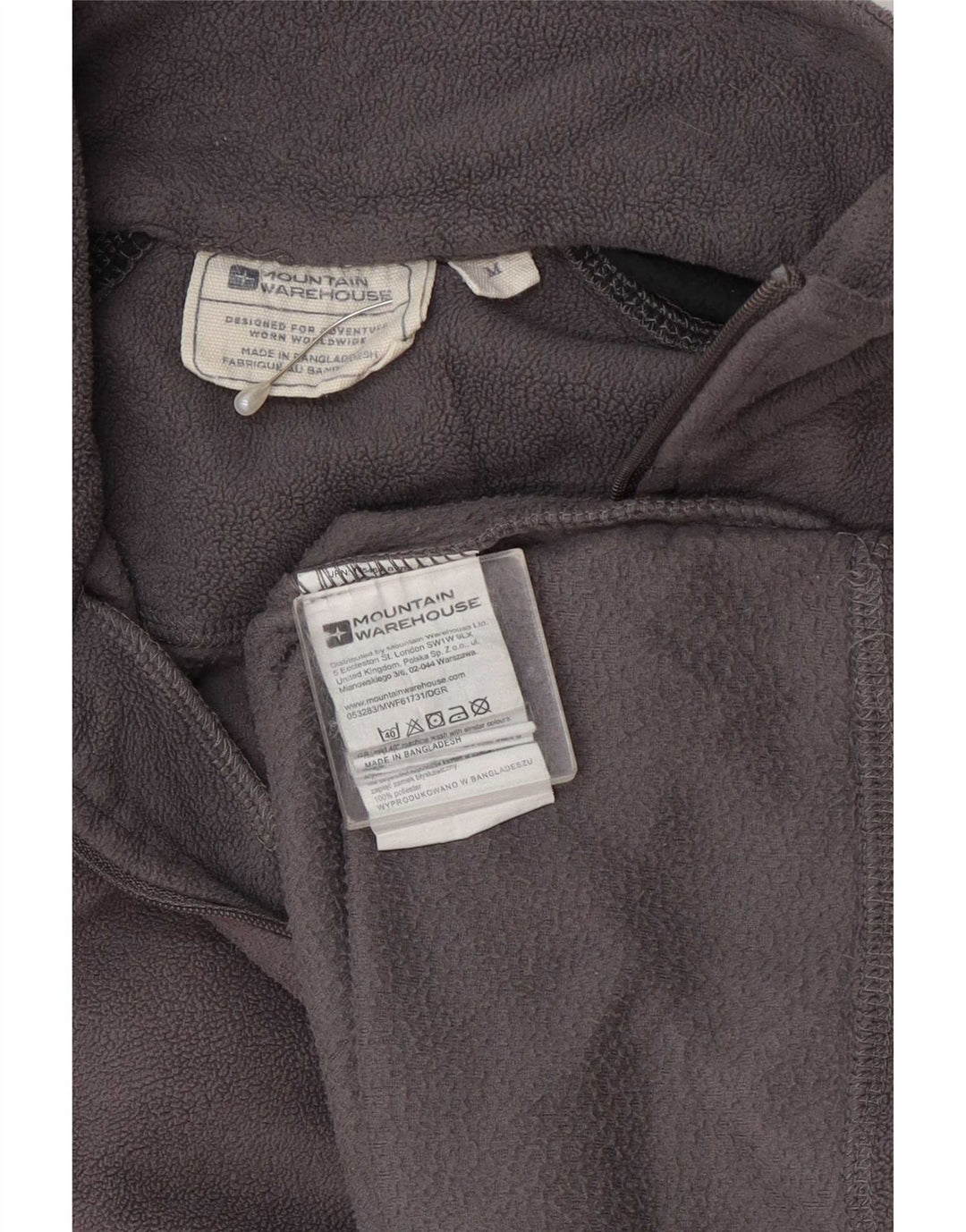 Jumper pentru bărbați Mountain Warehouse, din lână, cu fermoar, gri mediu
