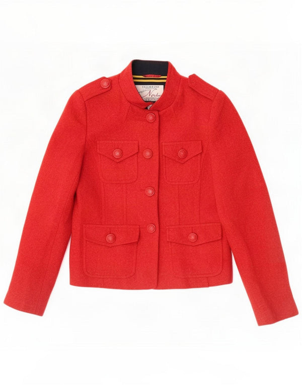 Jachetă blazer militară cu 4 nasturi Ness pentru femei UK 10 Small Red Wool