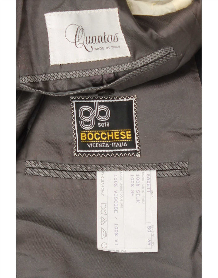 Jachetă cu 1 buton pentru bărbați Quantas IT 50, mare, gri, mătase, bloc de culoare