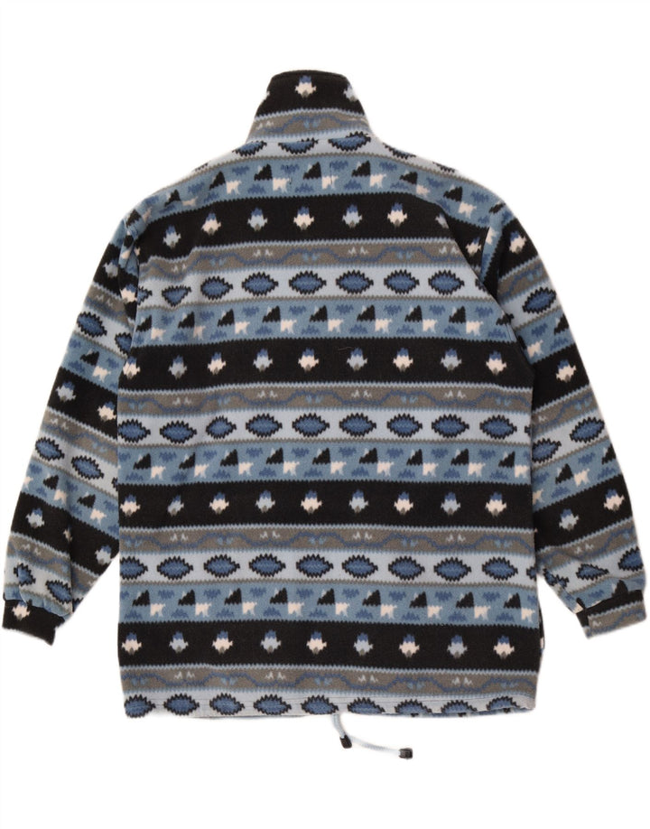 Jachetă vintage pentru bărbați din lână UK 38 Medium Blue Fair Isle Poliester