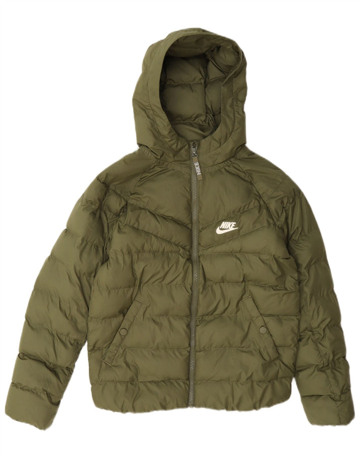 Jachetă căptușită cu glugă Nike pentru băieți 10-11 ani Poliester kaki mediu