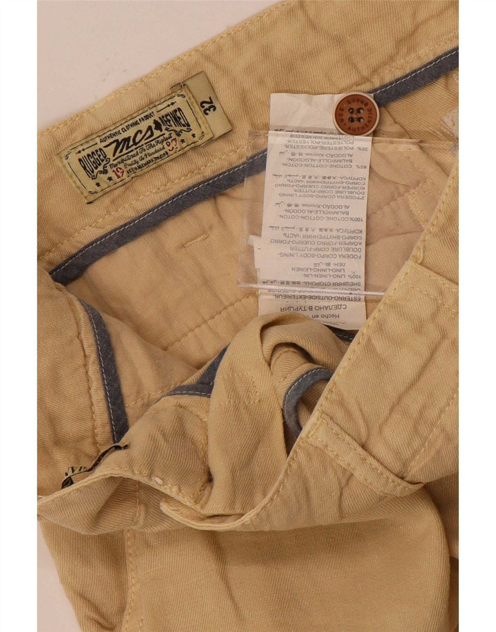 Marlboro Classics Mens Chino Shorts W32 Medium Beige Cotton