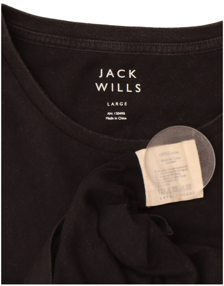 Tricou Jack Wills pentru femei Top UK 16 Large Black Bumbac