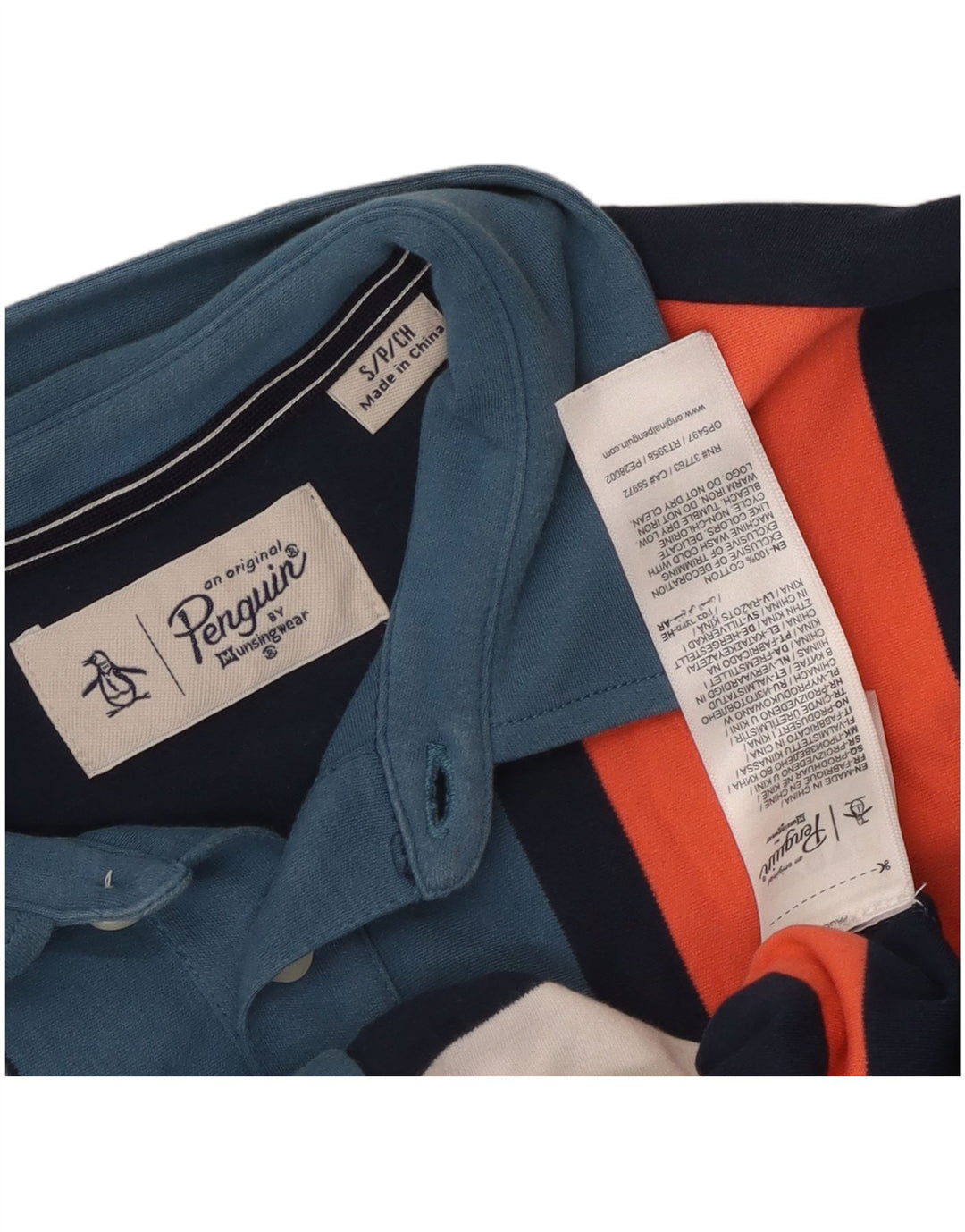 Cămașă polo PENGUIN pentru bărbați, bumbac cu dungi multicolore