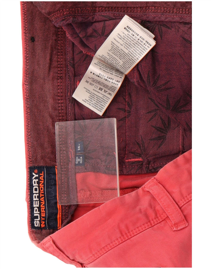 Pantaloni scurti chino pentru bărbați Superdry W36, bumbac roz mare