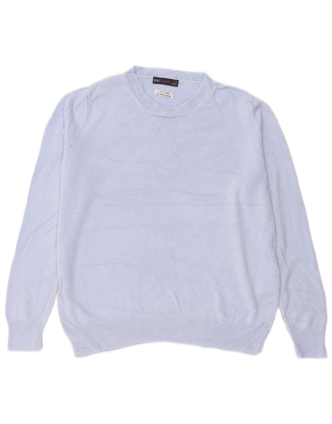 Marks & Spencer Pulover supradimensionat pentru femei cu gâtul turnat UK 16 Large Blue