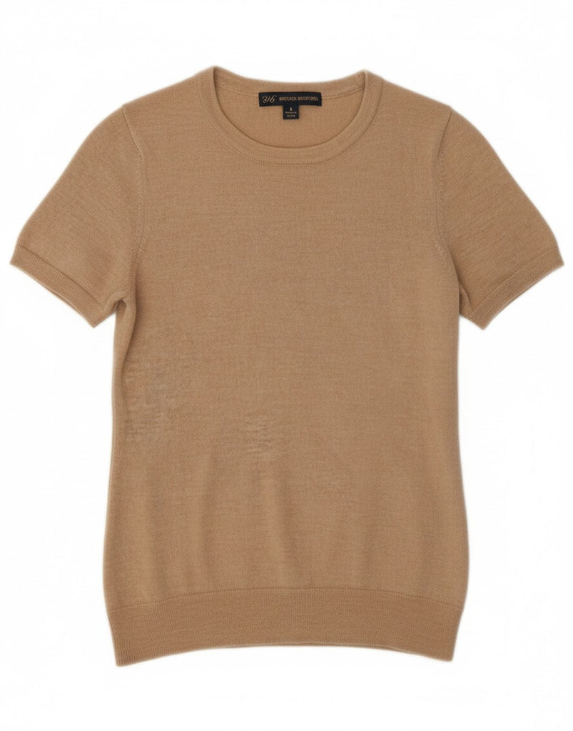 BROOKS BROTHERS Womens 346 Crop Boat Neck Jumper Sweater UK 8 Small Beige Vintage Brooks Brothers and Second-Hand Brooks Brothers from Messina Hembry 