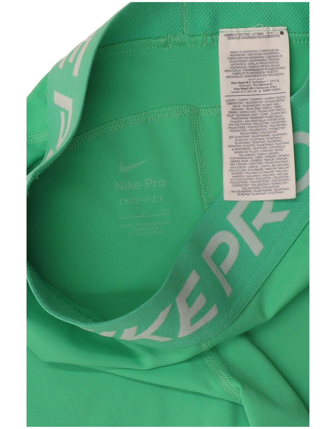 Pantaloni scurti sport NIKE Dri Fit Graphic pentru femei UK 8 Poliester verde mic