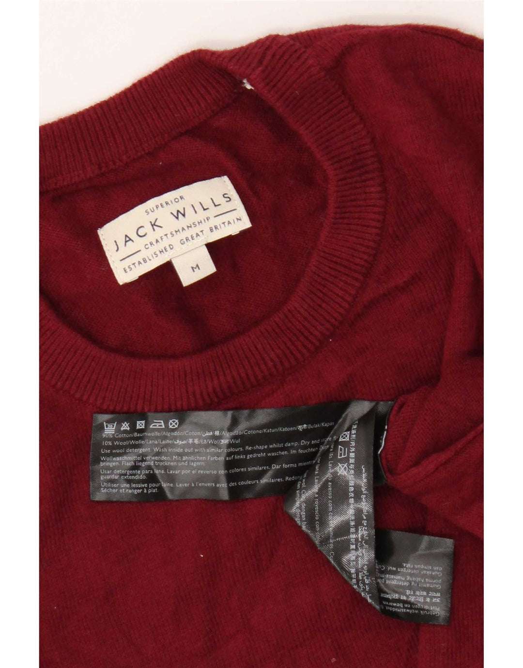 Pulover Jack Wills pentru bărbați, cu formă regulată, cu decolteu rotund, bumbac roșu mediu