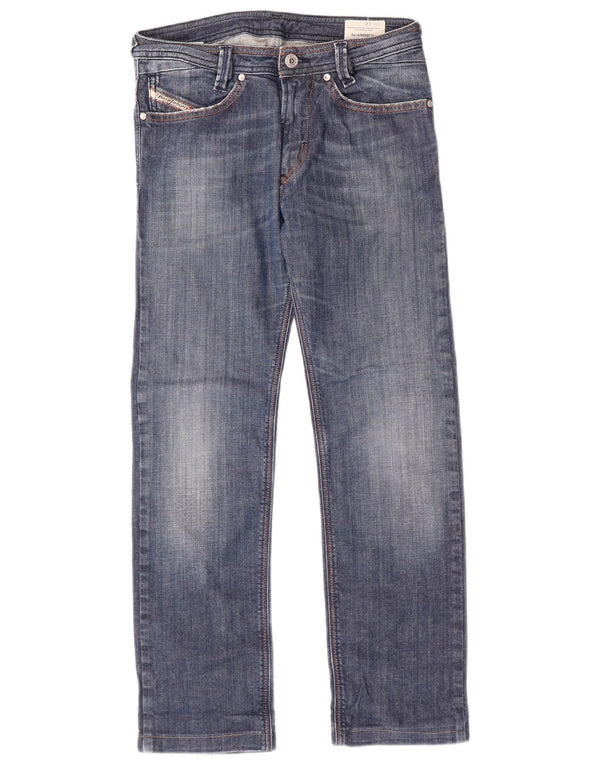 Diesel Băieți Slammer Straight Jeans 11-12 ani W26 L26 Albastru Bumbac