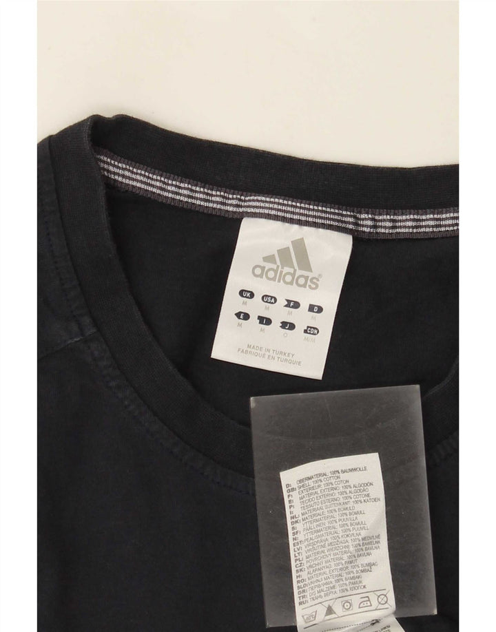 Tricou grafic pentru bărbați Adidas Top mediu din bumbac bleumarin