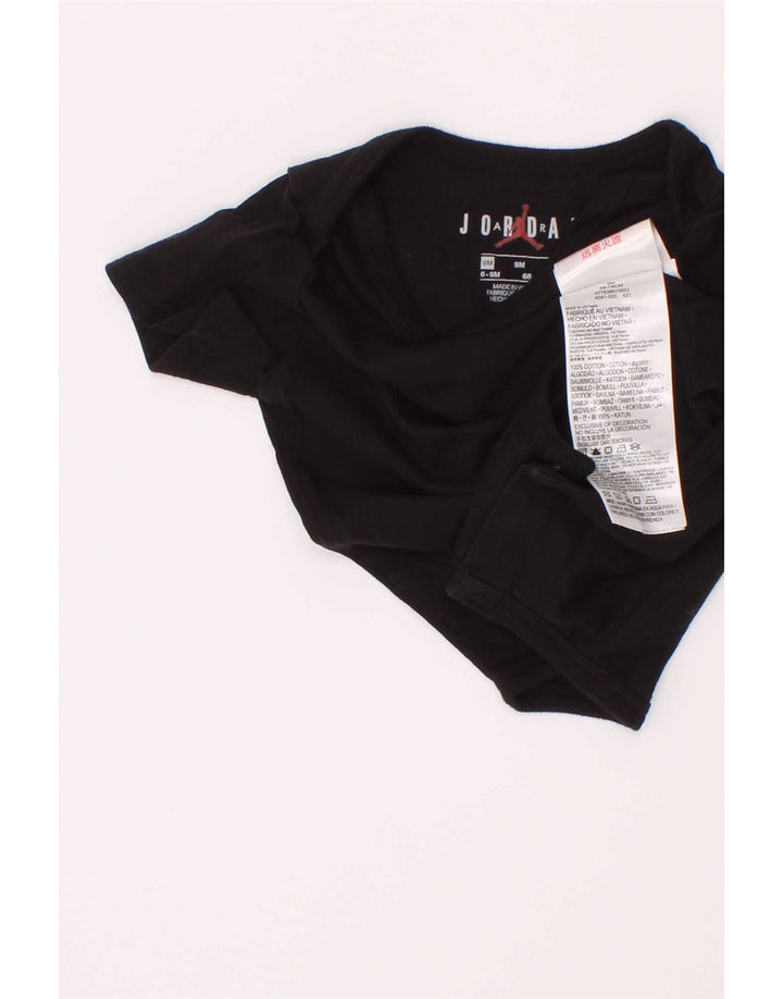 Body grafic Jordan pentru bebelusi baieti 6-9 luni bumbac negru