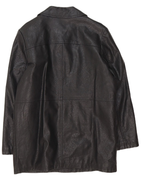 Palton supradimensionat din piele artificială pentru femei Urban Outfitters UK 10 Mic Negru
