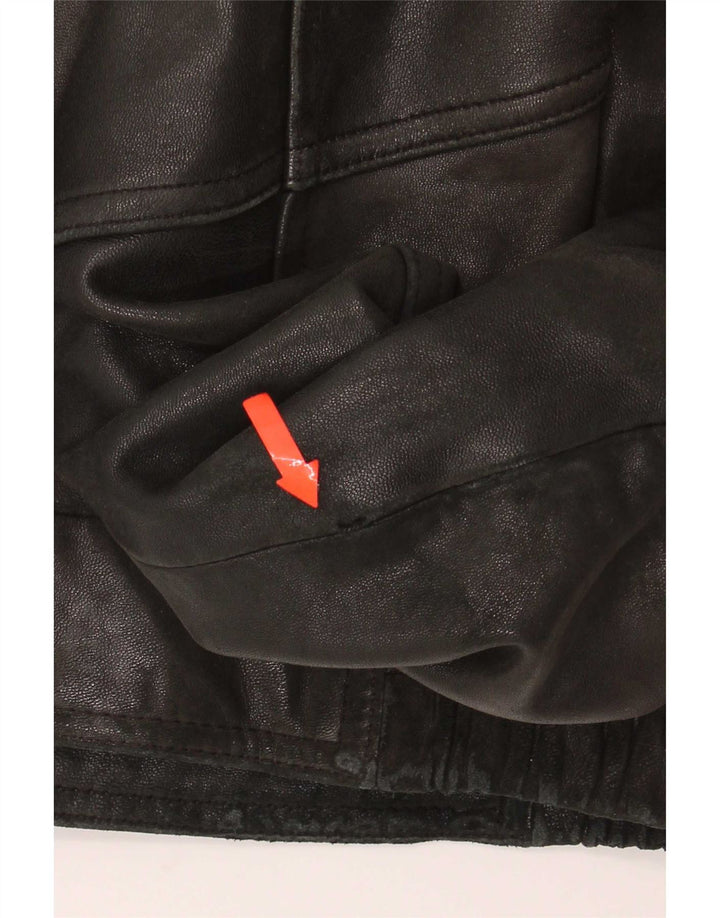 Jachetă de piele pentru bărbați Itallo UK 40 Large Black
