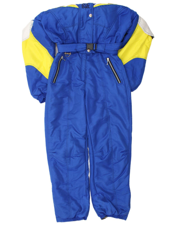 Vintage Womens Ski Jumpsuit UK 14 Medium Blue Colourblock Polyester Sports