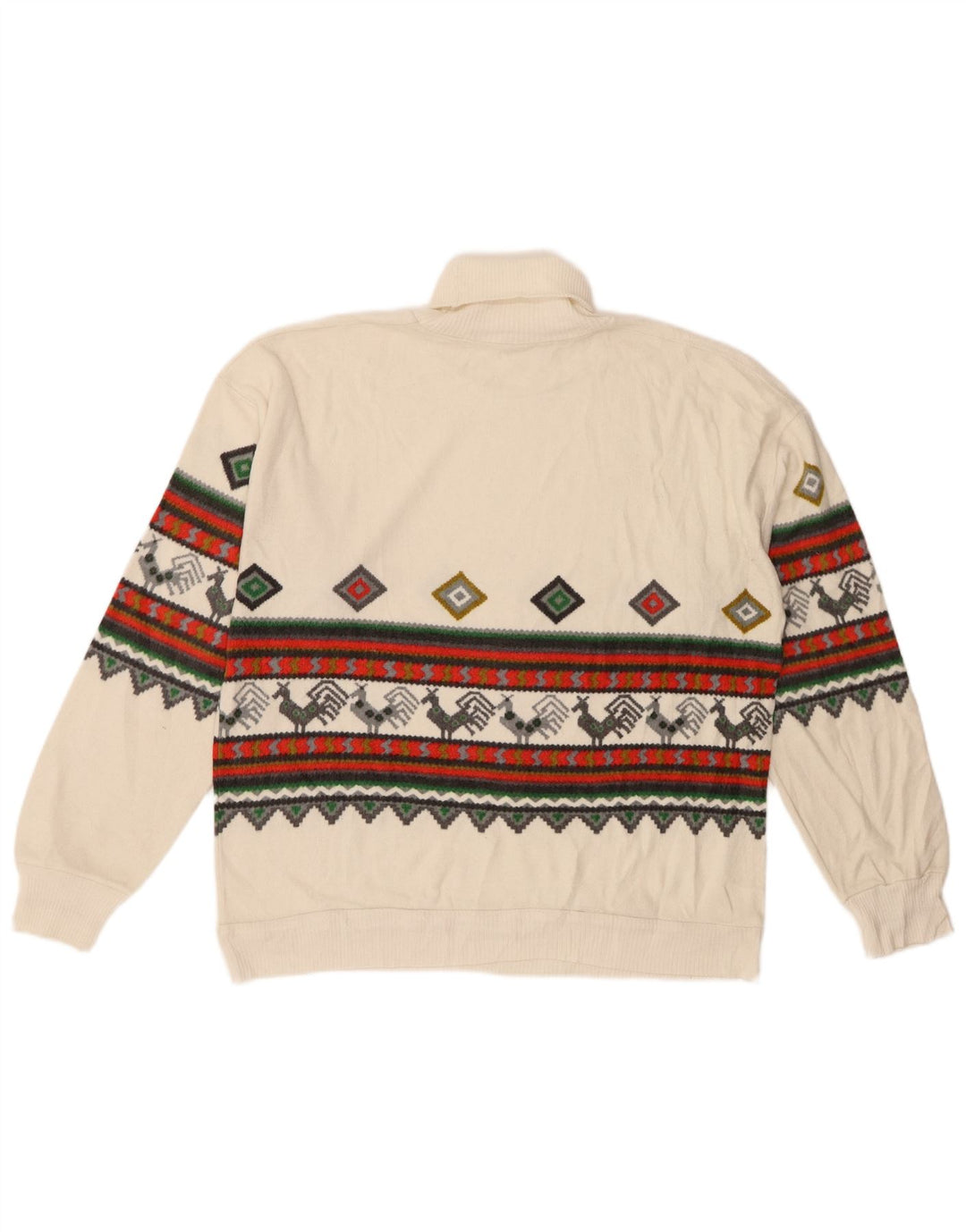 Pulover vintage pentru femei cu gât rulat IT 44/46 Medium White Poliacrilic