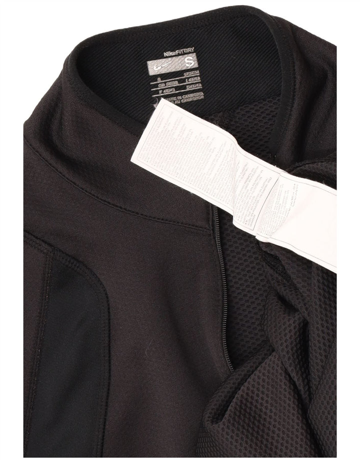 Top de trening Nike pentru bărbați, cu fermoar și gât, UK 36/38, negru, colorblock