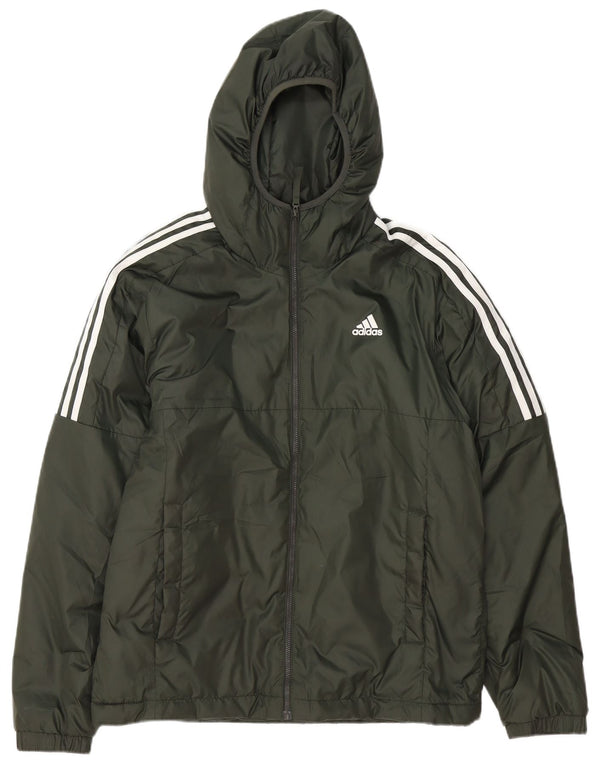 Jachetă căptușită cu glugă pentru bărbați Adidas UK 38 Poliester verde mediu