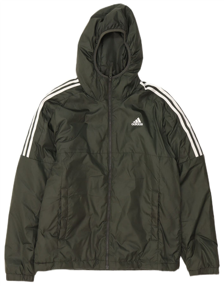 Jachetă căptușită cu glugă pentru bărbați Adidas UK 38 Poliester verde mediu