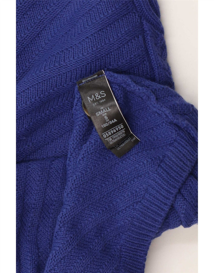 Pulover pentru femei Marks & Spencer cu gât rulat, UK 10, acrilic, albastru mic
