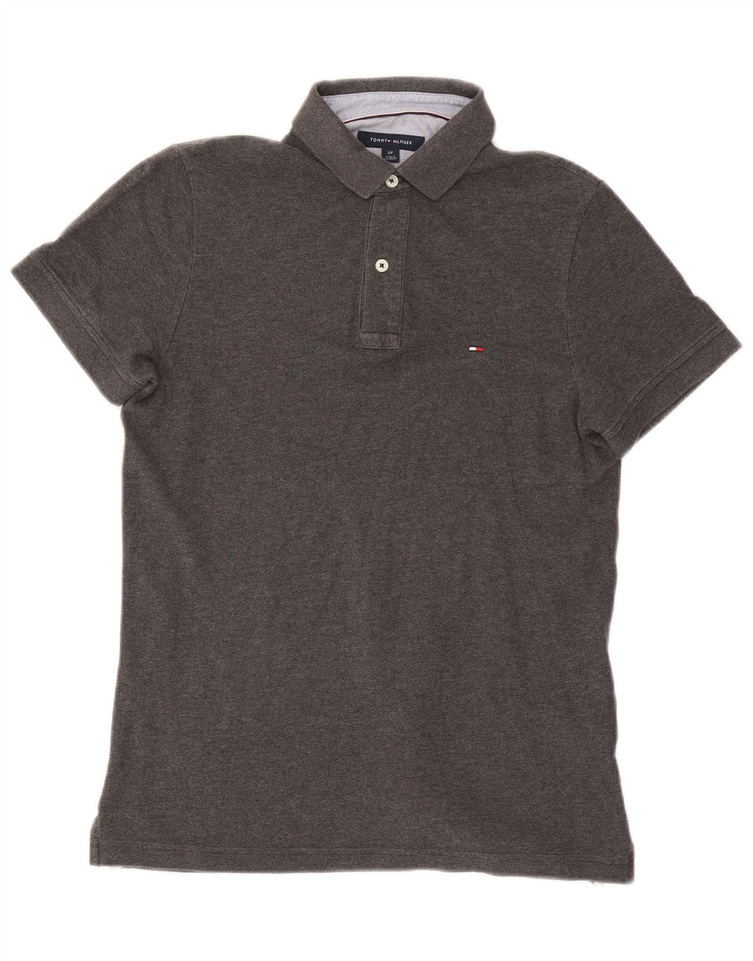 Tricou polo Tommy Hilfiger pentru bărbați, bumbac gri mic