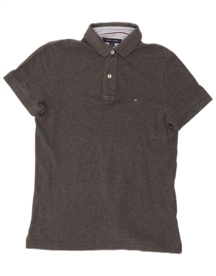 Tricou polo Tommy Hilfiger pentru bărbați, bumbac gri mic