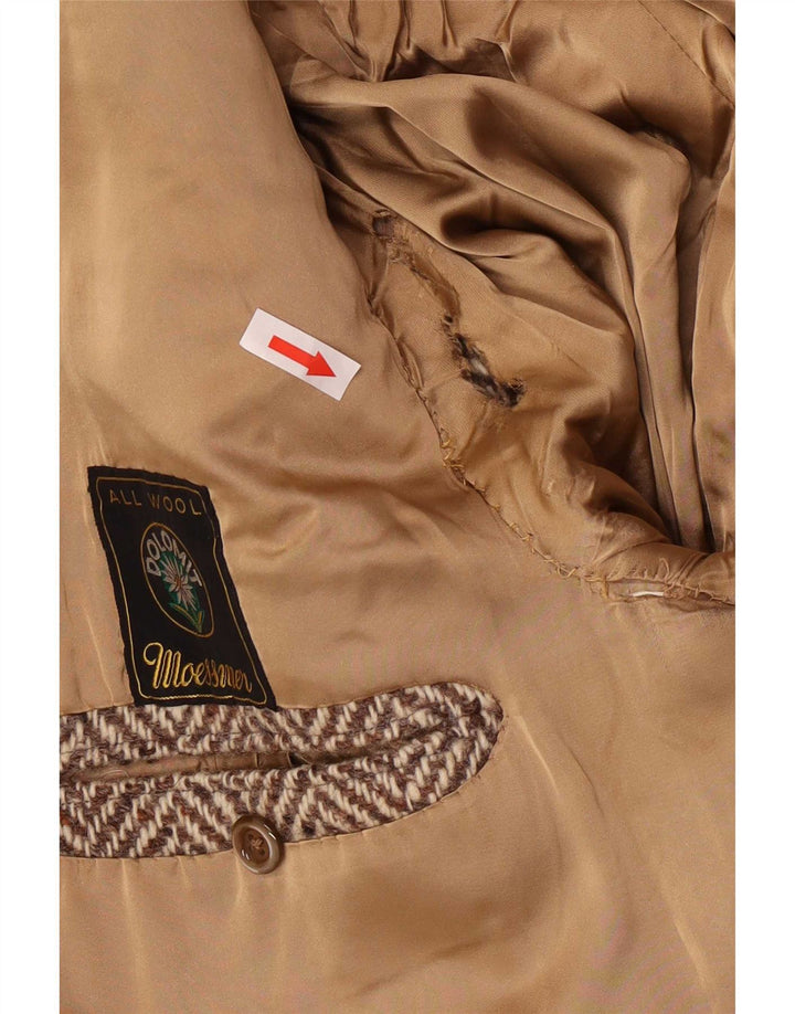 Pardesiu pentru bărbați Moessmer UK 42 XL Lână maro în schemă