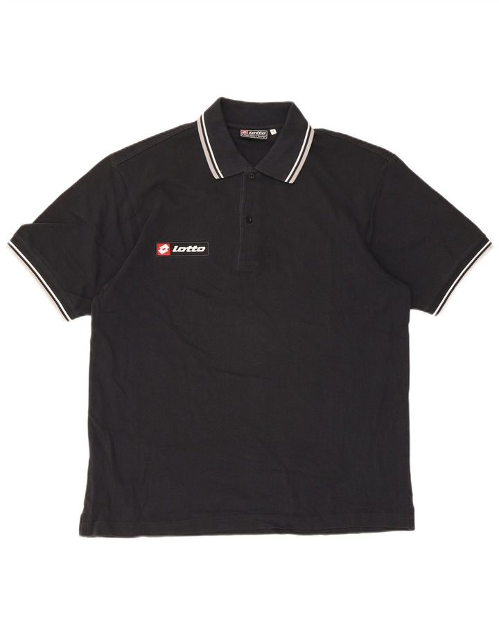Tricou polo pentru bărbați Lotto mare negru