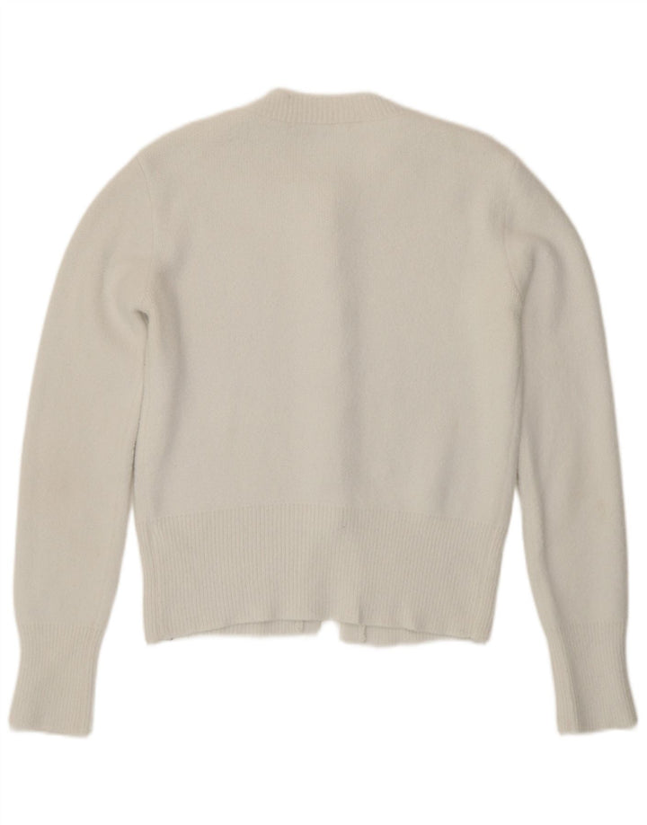 Pulover cardigan pentru femei Zara UK 12 Poliamidă albă medie