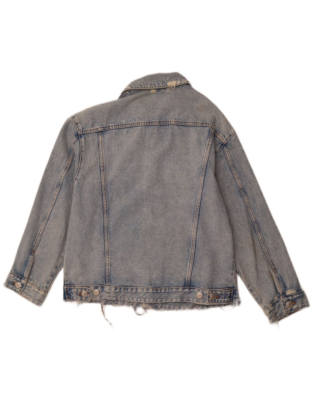 Jachetă pentru bărbați ZARA din denim învechit UK 38, bumbac albastru mediu