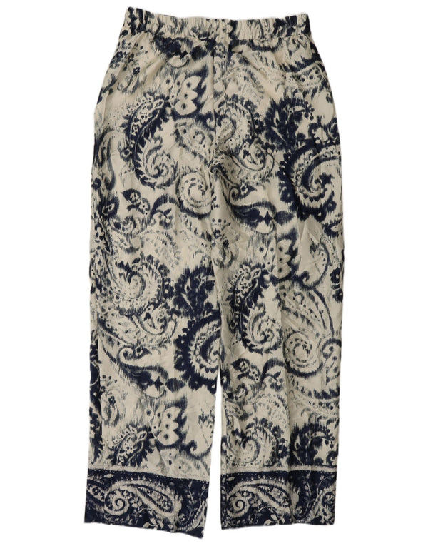 Pantaloni casual conici pentru femei Zara L30 L32 Poliester alb Paisley