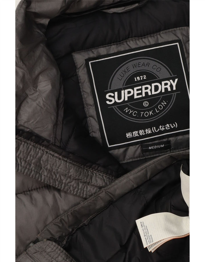 Gilet căptușit fără mâneci pentru femei Superdry UK 14 Medium Gri Poliester