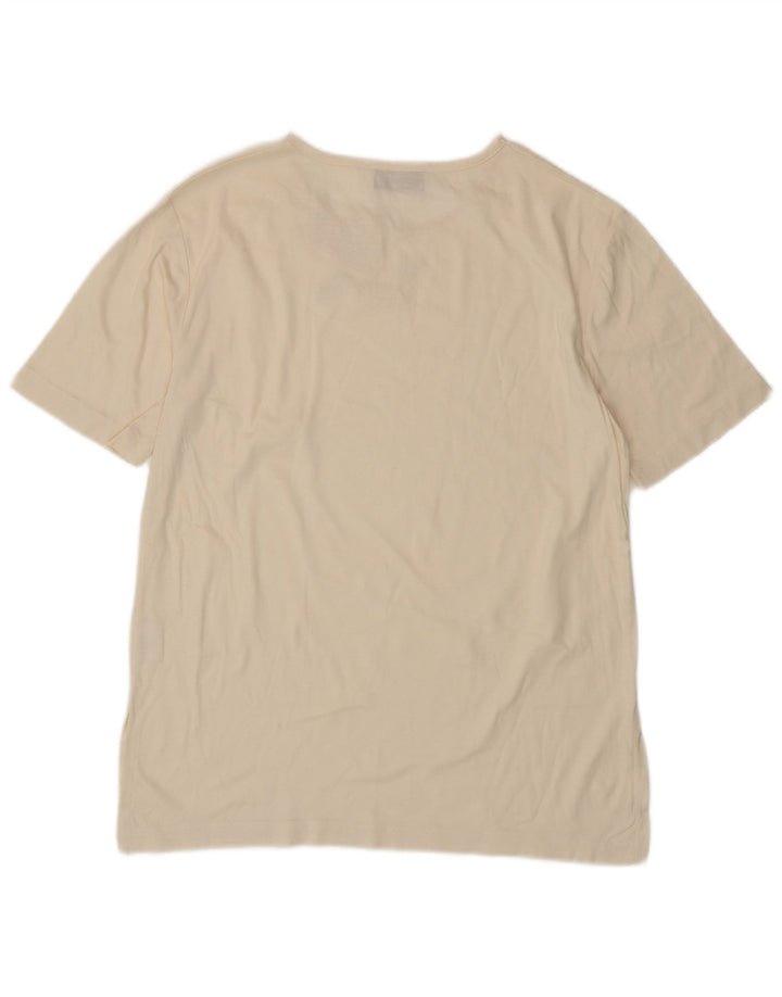 VINTAGE Tricou pentru femei Top EU 38 Medium Off White Floral Bumbac